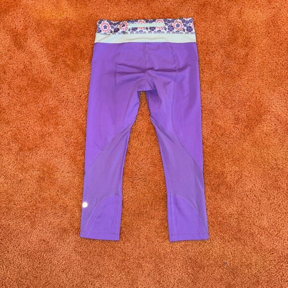 Lululemon Run Inspire Crop & Stuff Your Bra Power Purple Set Lot of 2 Size 4 - Picture 4 of 11